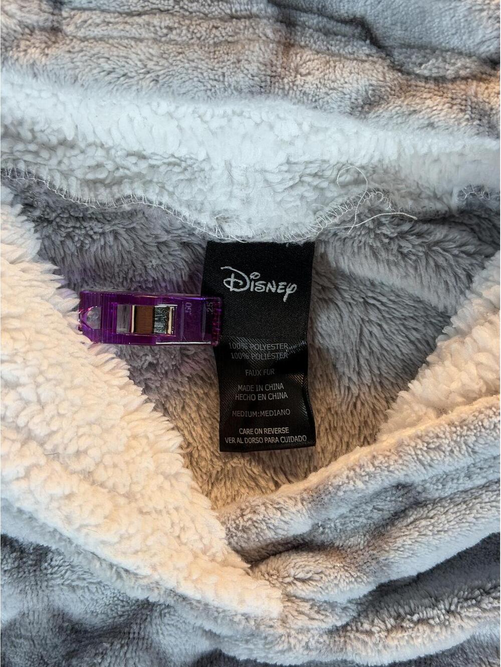 Disney Cozy Faux Fur Hooded Pullover Long Sweatshirt Medium - Mickey Mouse Print - Picture 3 of 7